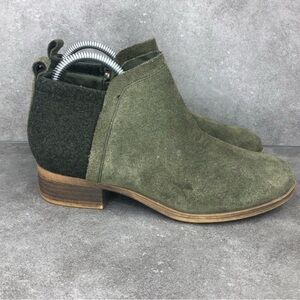 Toms Deia Suede Ankle Boot Booties, Forest Green, Women's 6